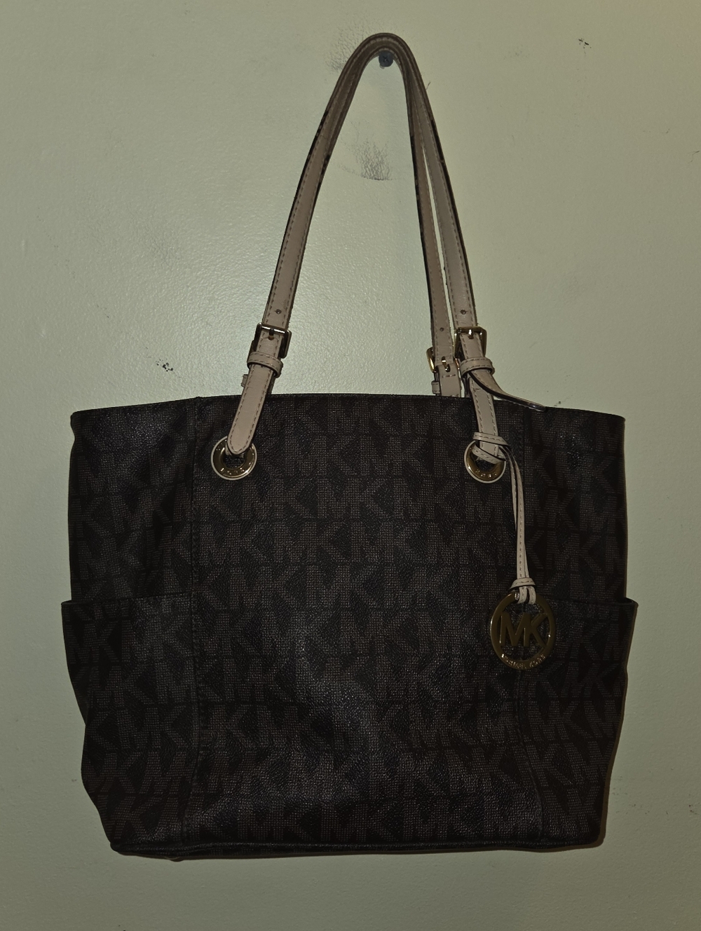 Michael Kors Jet Set Signature Logo Tote Bag With Matching Wallet READ